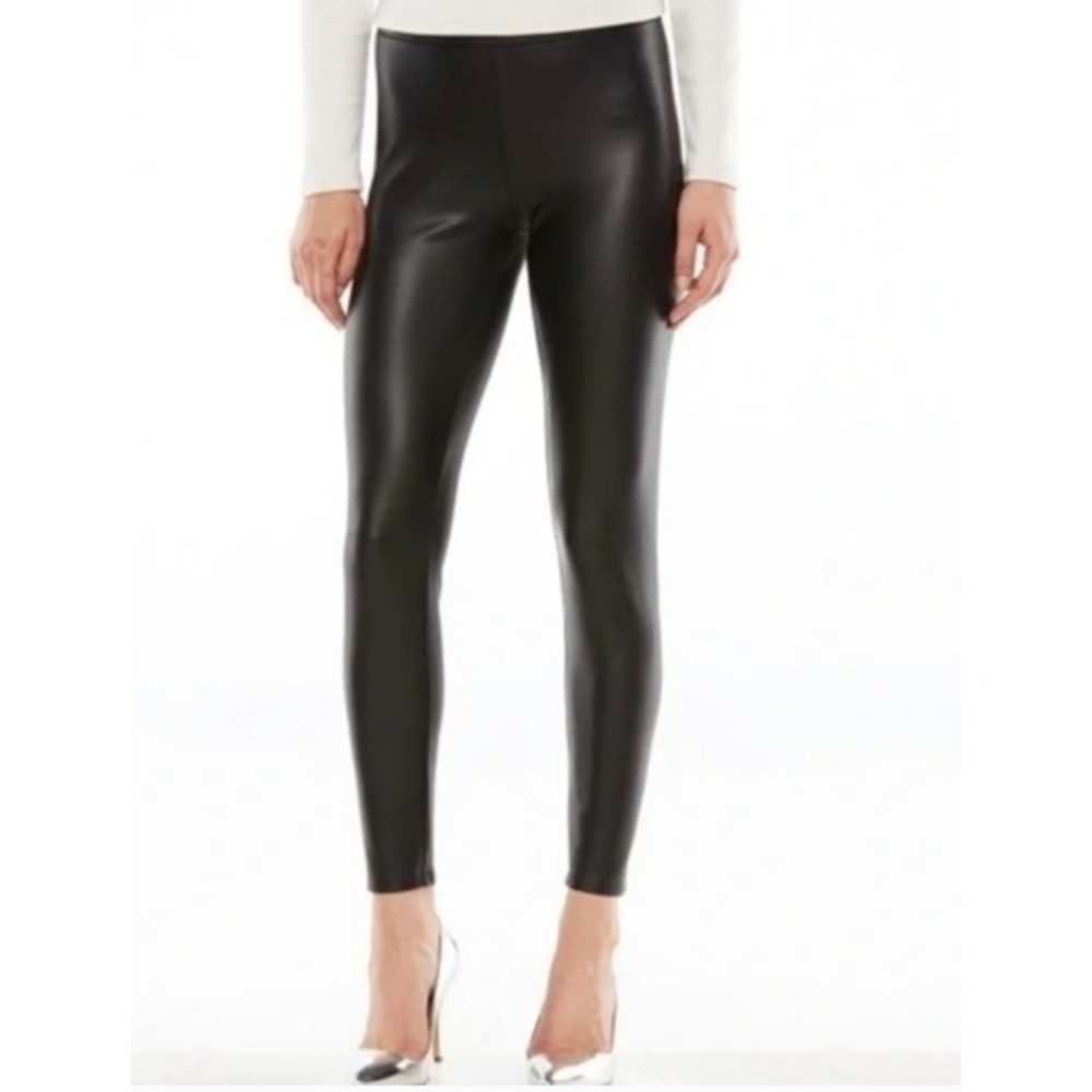 LC Lauren Conrad Faux Leather Leggings Womens S Black High Rise Edgy Chic Biker